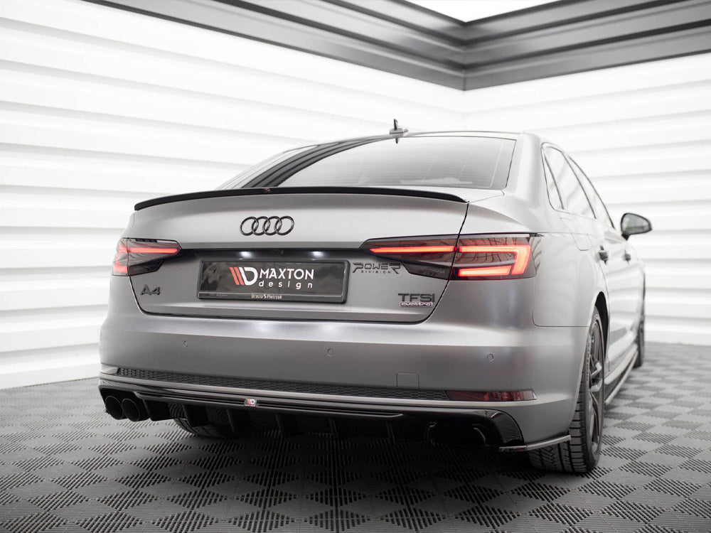 Rear Valance V.1 compatible with Audi A4 S Line B9 (Version with dual exhaust tips on one Side)