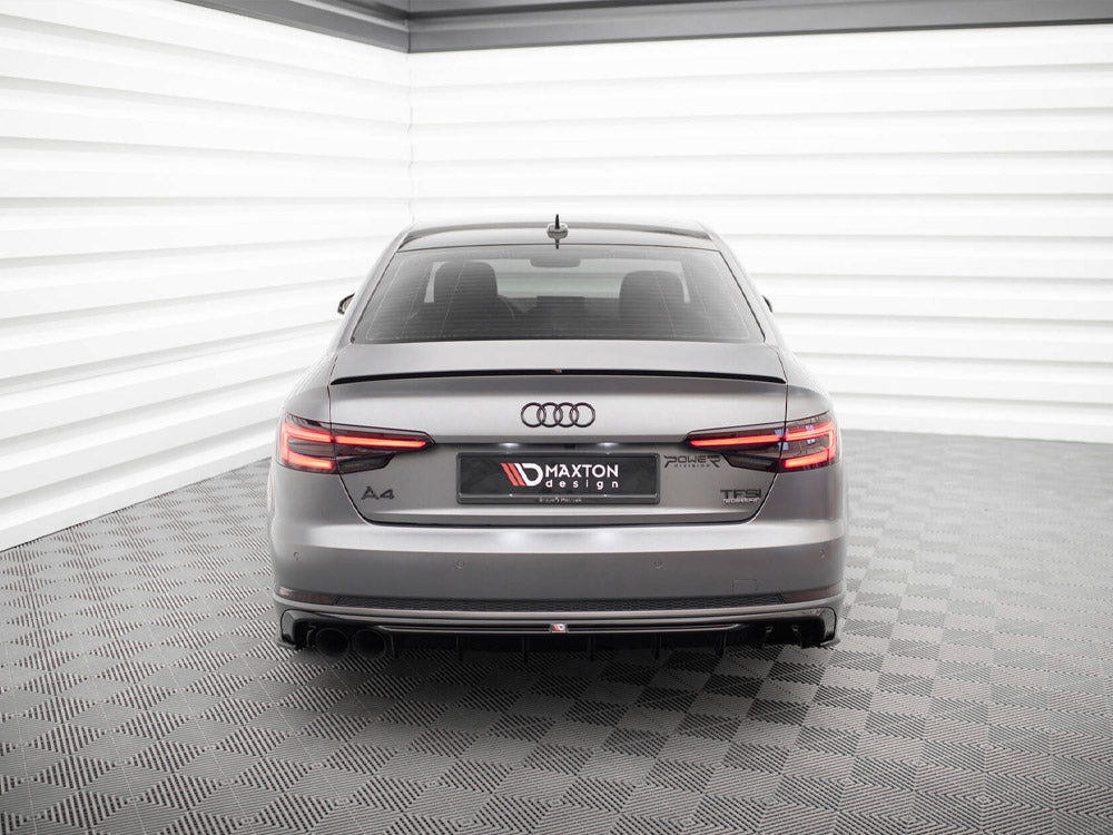 Rear Valance V.1 compatible with Audi A4 S Line B9 (Version with dual exhaust tips on one Side)