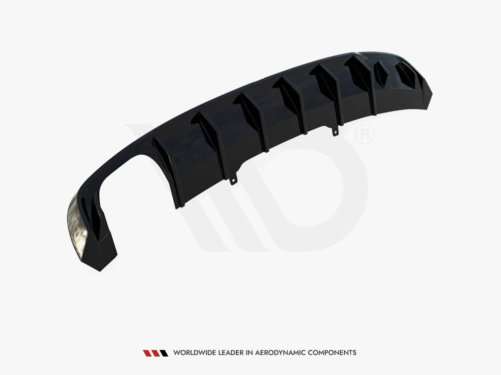 Rear Valance V.1 compatible with Audi A4 S Line B9 (Version with dual exhaust tips on one Side)