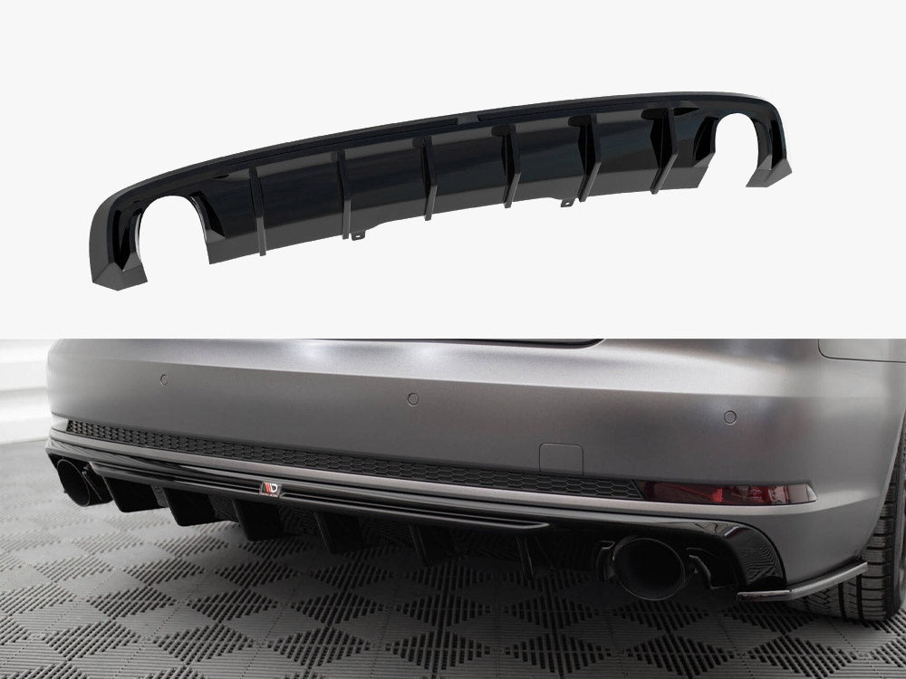 Rear Valance V.1 compatible with Audi A4 S Line B9 (Version with single exhaust tips on both sides)