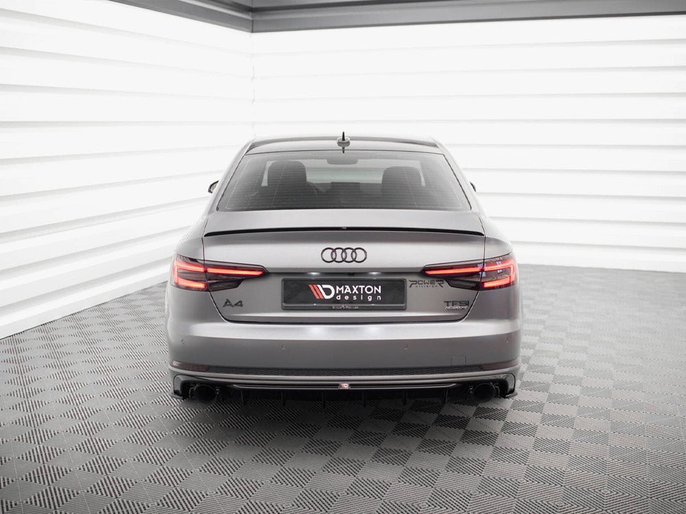 Rear Valance V.1 compatible with Audi A4 S Line B9 (Version with single exhaust tips on both sides)