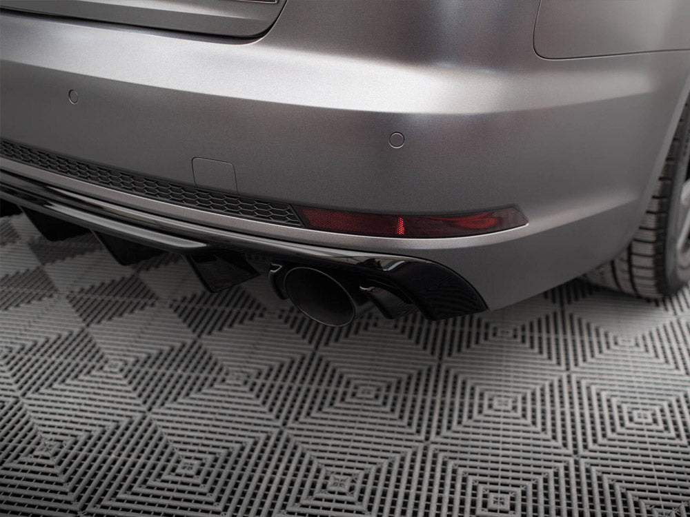 Rear Valance V.1 compatible with Audi A4 S Line B9 (Version with single exhaust tips on both sides)
