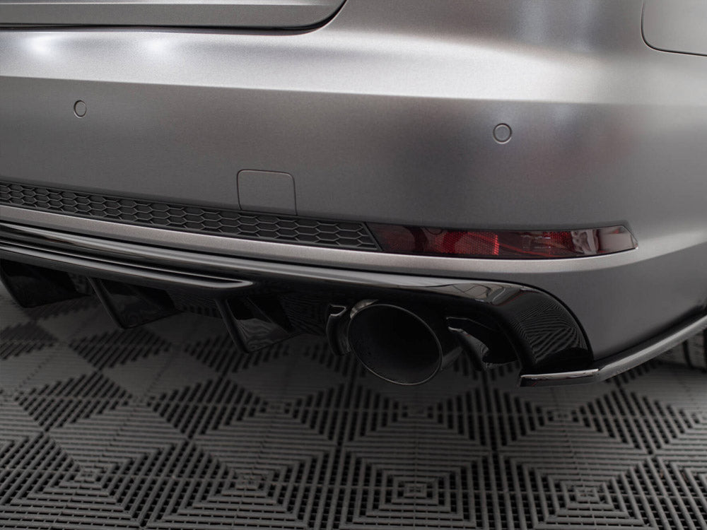 Rear Valance V.1 compatible with Audi A4 S Line B9 (Version with single exhaust tips on both sides)