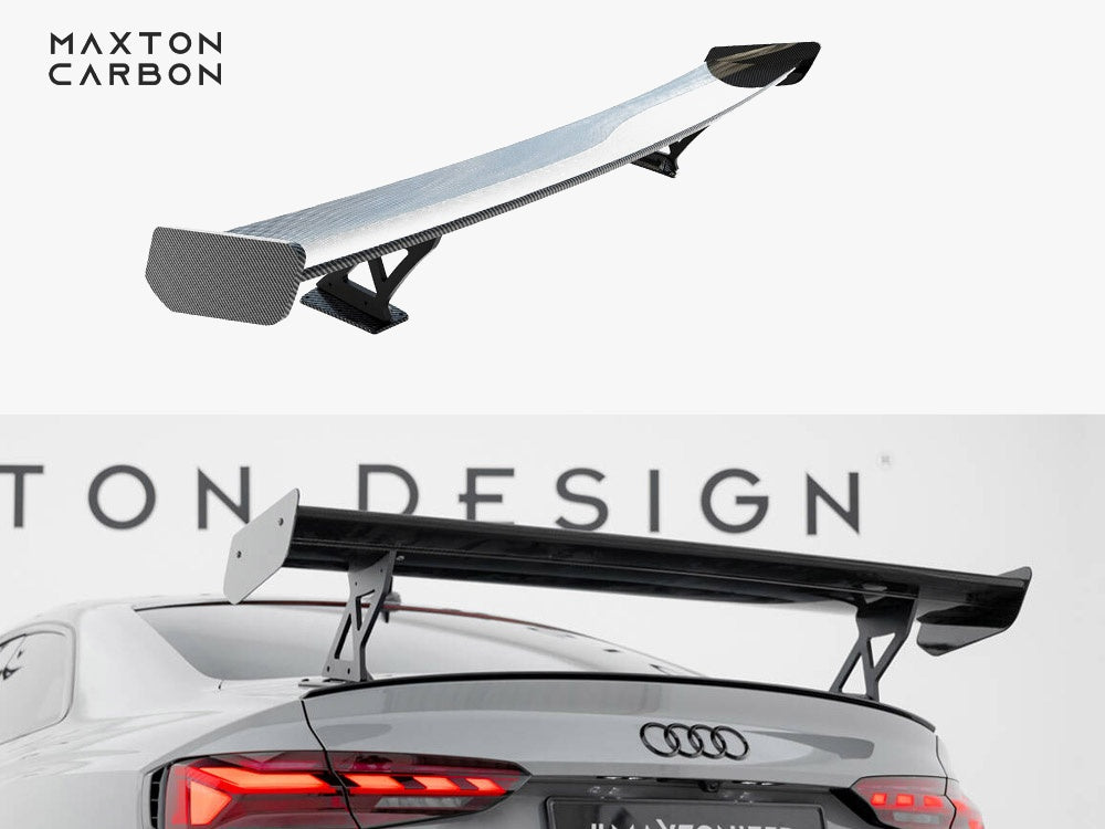 Carbon Spoiler With External Brackets Uprights V.1 compatible with Audi A5 / A5 S Line / S5 / RS 5 Coupe F5 / F5 Facelift