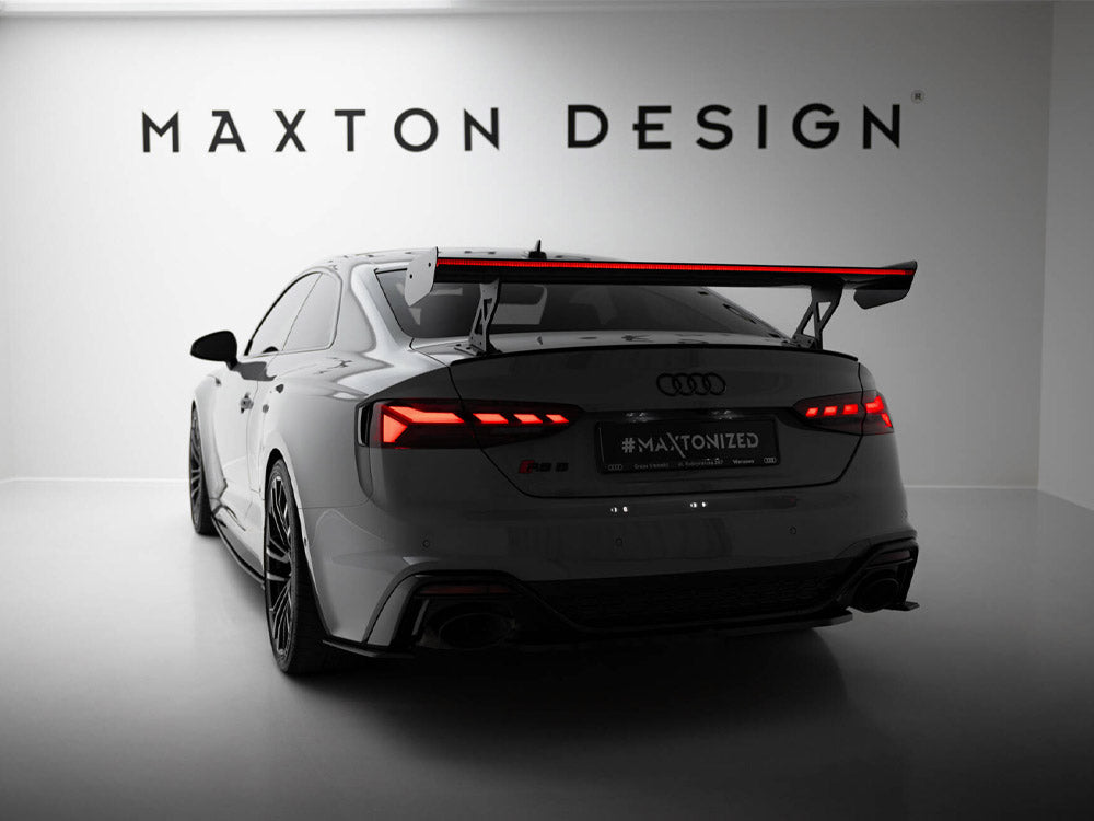 Carbon Spoiler With External Brackets Uprights V.1 + LED compatible with Audi A5 / A5 S Line / S5 / RS 5 Coupe F5 / F5 Facelift