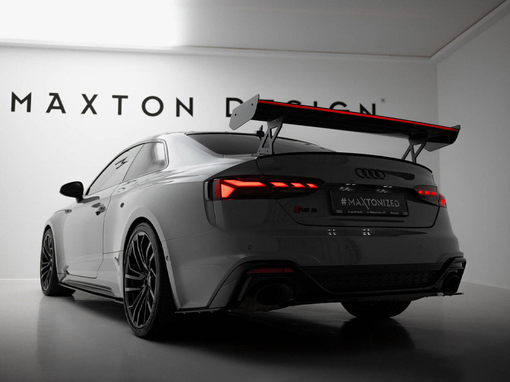 Carbon Spoiler With External Brackets Uprights V.1 + LED compatible with Audi A5 / A5 S Line / S5 / RS 5 Coupe F5 / F5 Facelift