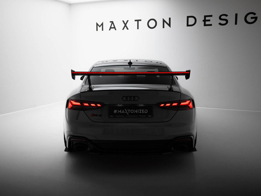 Carbon Spoiler With External Brackets Uprights V.1 + LED compatible with Audi A5 / A5 S Line / S5 / RS 5 Coupe F5 / F5 Facelift