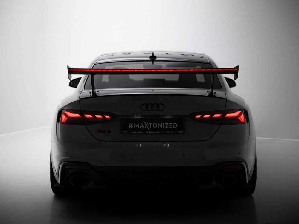 Carbon Spoiler With External Brackets Uprights V.1 + LED compatible with Audi A5 / A5 S Line / S5 / RS 5 Coupe F5 / F5 Facelift
