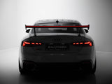 Carbon Spoiler With External Brackets Uprights V.1 + LED compatible with Audi A5 / A5 S Line / S5 / RS 5 Coupe F5 / F5 Facelift
