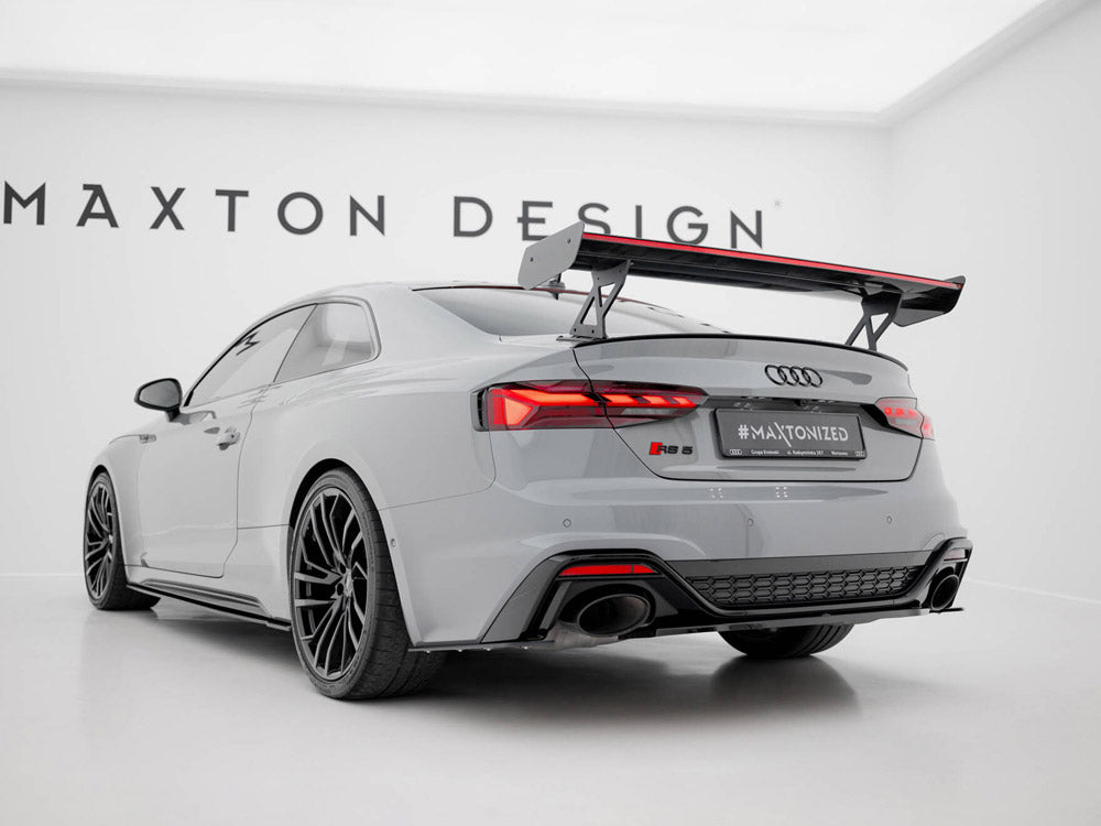 Carbon Spoiler With External Brackets Uprights V.1 + LED compatible with Audi A5 / A5 S Line / S5 / RS 5 Coupe F5 / F5 Facelift