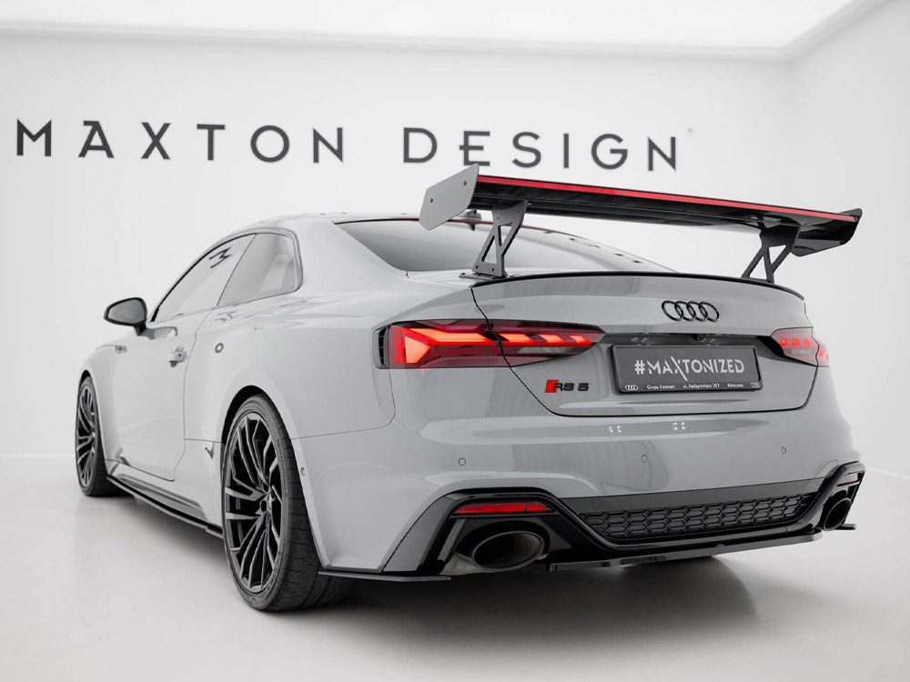 Carbon Spoiler With External Brackets Uprights V.1 + LED compatible with Audi A5 / A5 S Line / S5 / RS 5 Coupe F5 / F5 Facelift
