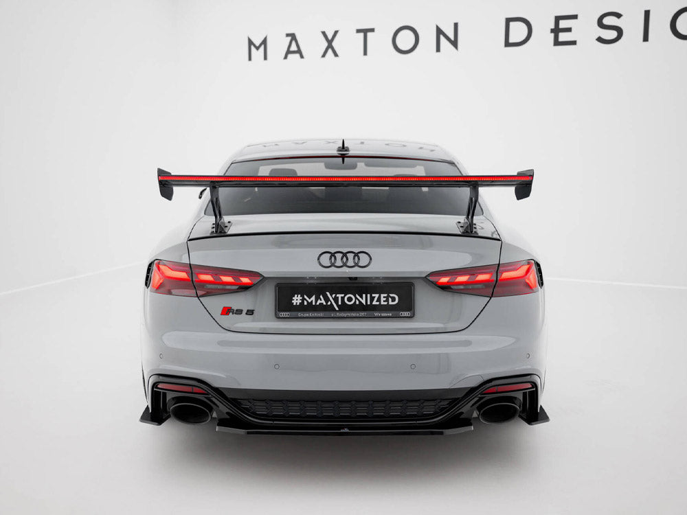 Carbon Spoiler With External Brackets Uprights V.1 + LED compatible with Audi A5 / A5 S Line / S5 / RS 5 Coupe F5 / F5 Facelift
