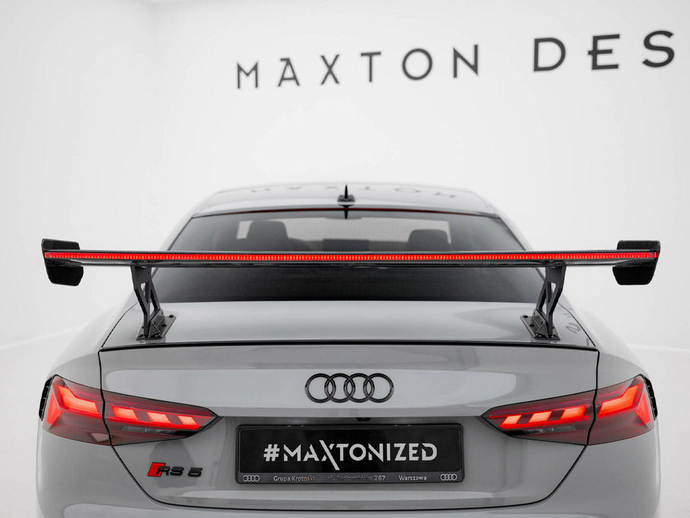 Carbon Spoiler With External Brackets Uprights V.1 + LED compatible with Audi A5 / A5 S Line / S5 / RS 5 Coupe F5 / F5 Facelift