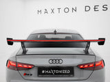 Carbon Spoiler With External Brackets Uprights V.1 + LED compatible with Audi A5 / A5 S Line / S5 / RS 5 Coupe F5 / F5 Facelift