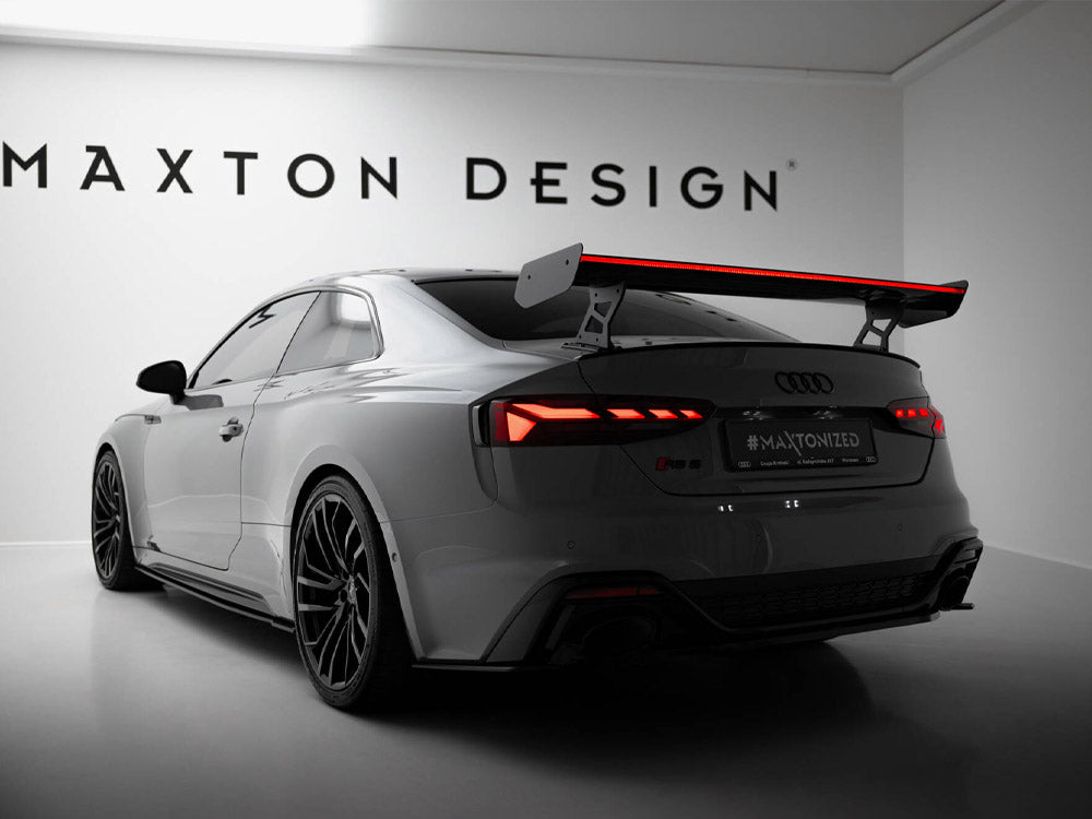 Carbon Spoiler With External Brackets Uprights V.2 + LED compatible with Audi A5 / A5 S Line / S5 / RS 5 Coupe F5 / F5 Facelift