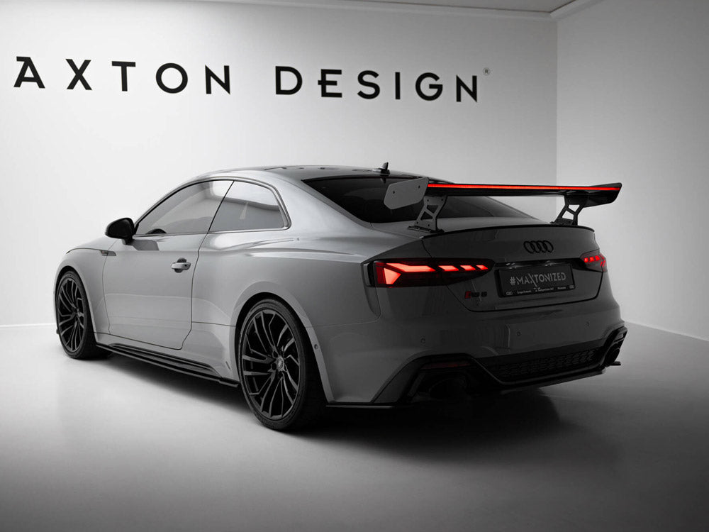 Carbon Spoiler With External Brackets Uprights V.2 + LED compatible with Audi A5 / A5 S Line / S5 / RS 5 Coupe F5 / F5 Facelift