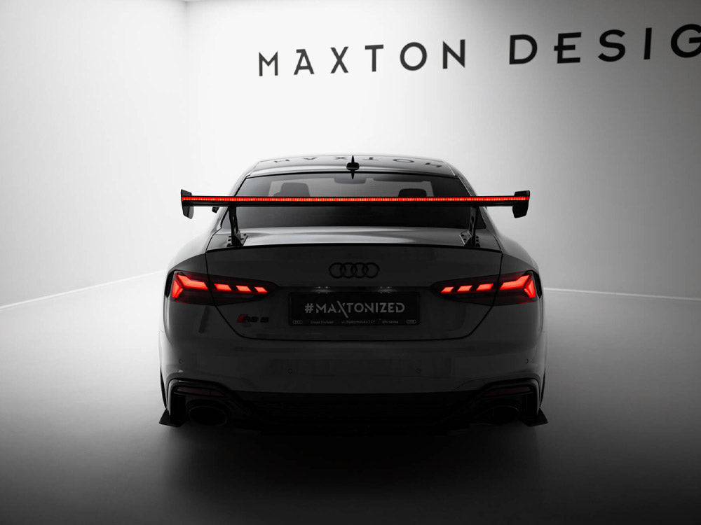 Carbon Spoiler With External Brackets Uprights V.2 + LED compatible with Audi A5 / A5 S Line / S5 / RS 5 Coupe F5 / F5 Facelift