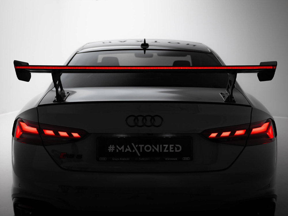 Carbon Spoiler With External Brackets Uprights V.2 + LED compatible with Audi A5 / A5 S Line / S5 / RS 5 Coupe F5 / F5 Facelift