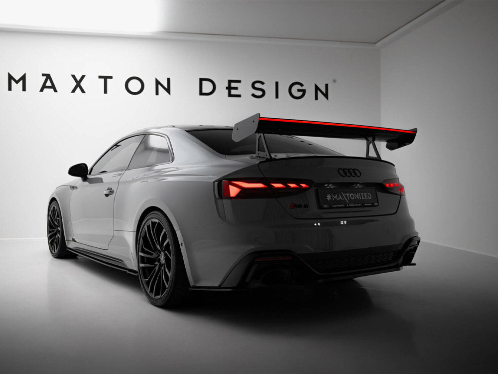 Carbon Spoiler With Upper Swan Mounting + LED compatible with Audi A5 / A5 S Line / S5 / RS 5 Coupe F5 / F5 Facelift