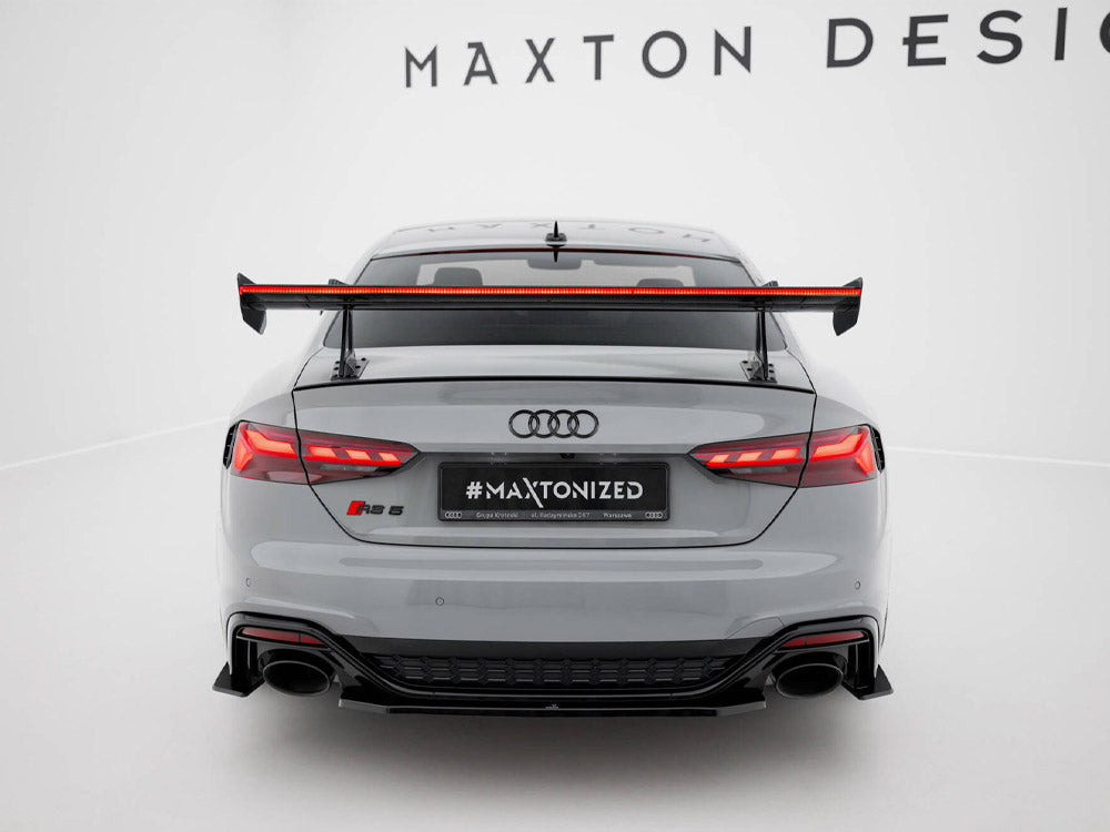 Carbon Spoiler With Upper Swan Mounting + LED compatible with Audi A5 / A5 S Line / S5 / RS 5 Coupe F5 / F5 Facelift