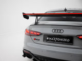 Carbon Spoiler With Upper Swan Mounting + LED compatible with Audi A5 / A5 S Line / S5 / RS 5 Coupe F5 / F5 Facelift
