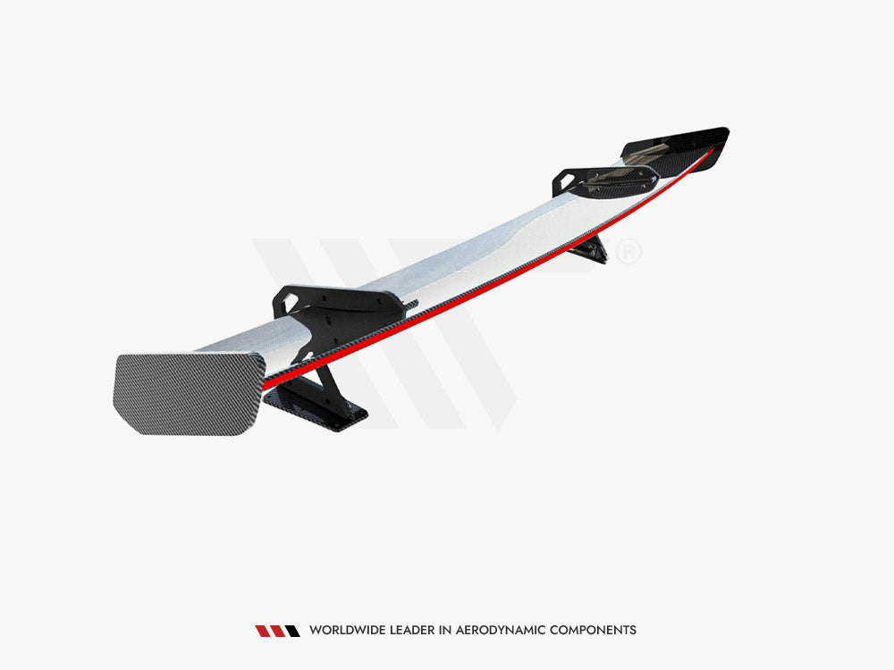 Carbon Spoiler With Upper Swan Mounting + LED compatible with Audi A5 / A5 S Line / S5 / RS 5 Coupe F5 / F5 Facelift