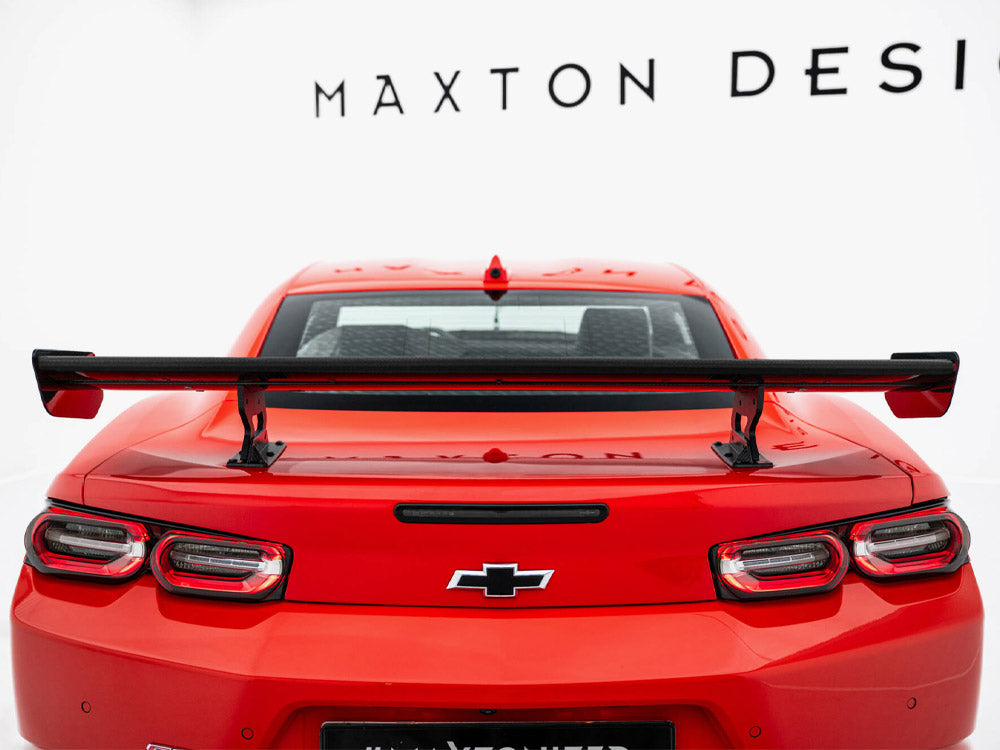 Carbon Spoiler With Internal Brackets Uprights compatible with Chevrolet Camaro SS Mk6 Facelift
