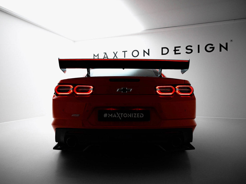 Carbon Spoiler With Internal Brackets Uprights + LED compatible with Chevrolet Camaro SS Mk6 Facelift