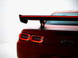 Carbon Spoiler With Internal Brackets Uprights + LED compatible with Chevrolet Camaro SS Mk6 Facelift