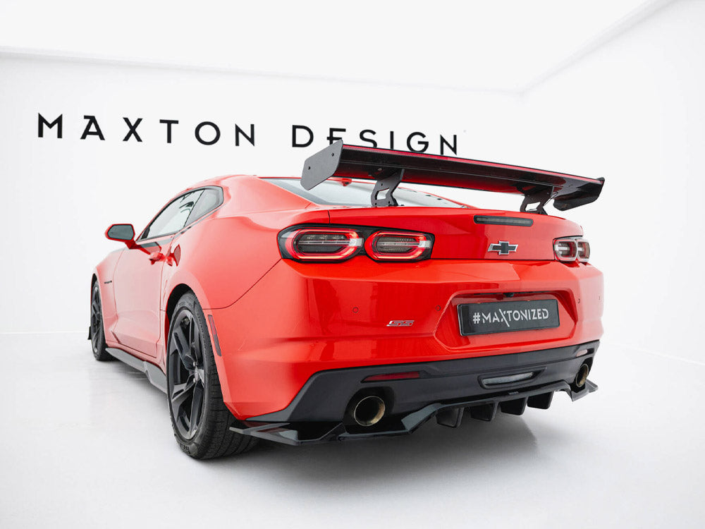 Carbon Spoiler With Internal Brackets Uprights + LED compatible with Chevrolet Camaro SS Mk6 Facelift