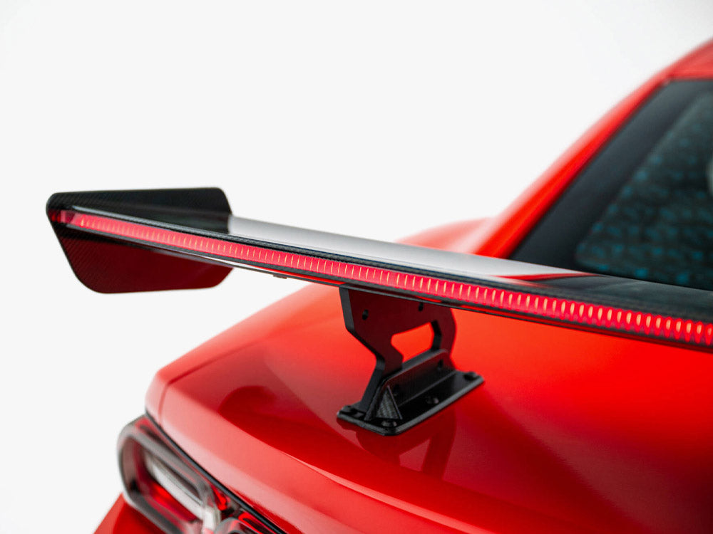 Carbon Spoiler With Internal Brackets Uprights + LED compatible with Chevrolet Camaro SS Mk6 Facelift
