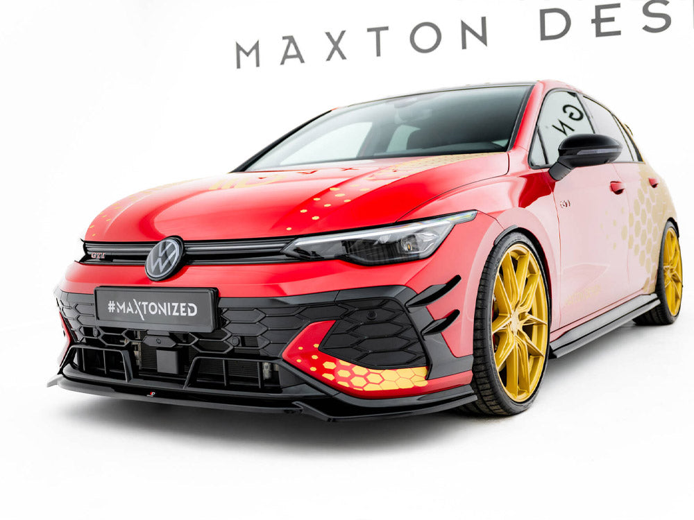 Front Splitter V.4 compatible with Volkswagen Golf GTI Clubsport Mk8 Facelift