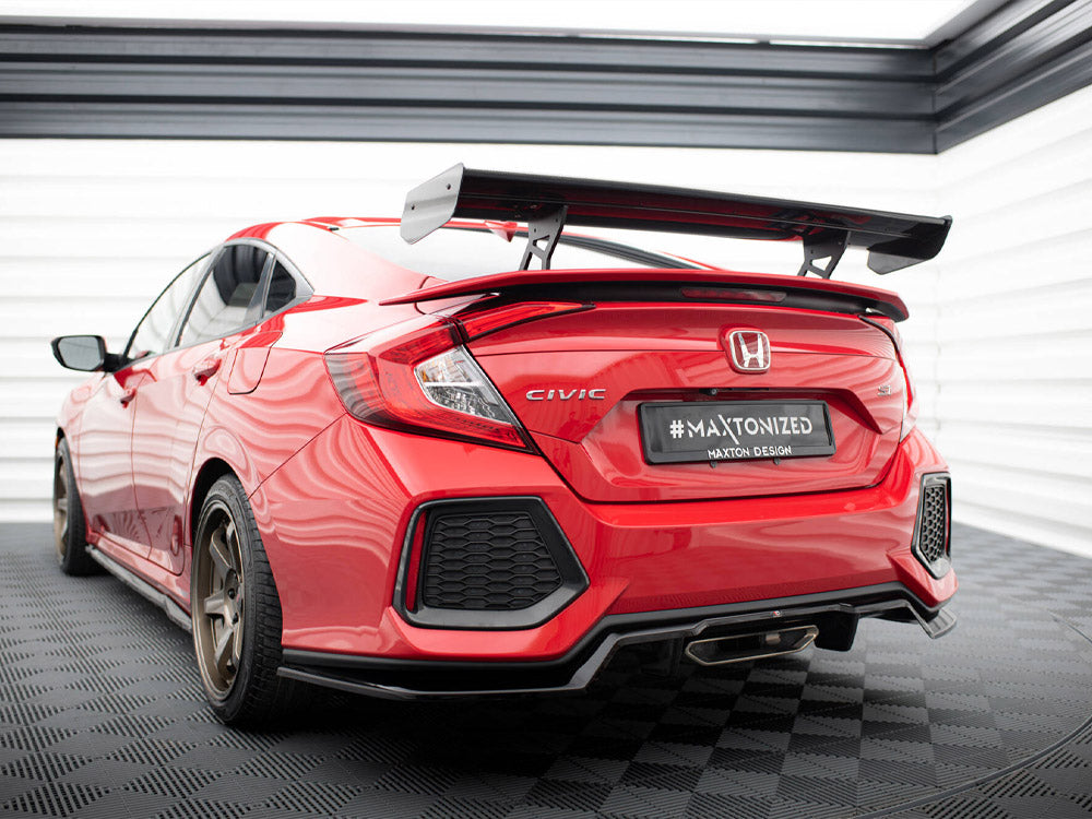 Carbon Spoiler With Internal Brackets Uprights compatible with Honda Civic Si Mk10