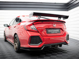 Carbon Spoiler With Internal Brackets Uprights compatible with Honda Civic Si Mk10