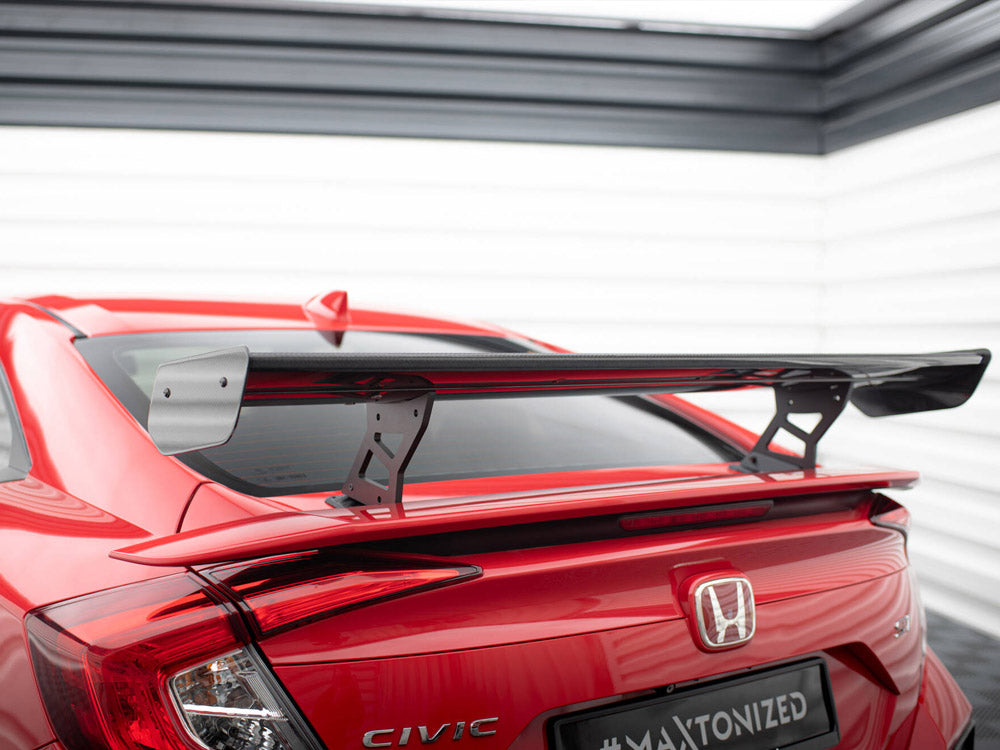 Carbon Spoiler With Internal Brackets Uprights compatible with Honda Civic Si Mk10