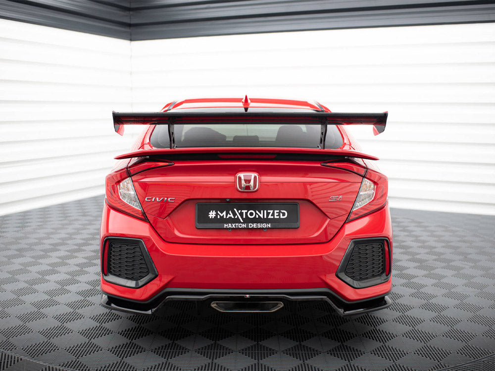 Carbon Spoiler With Internal Brackets Uprights compatible with Honda Civic Si Mk10