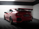 Carbon Spoiler With Internal Brackets Uprights + LED compatible with Honda Civic Si Mk10