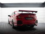 Carbon Spoiler With Internal Brackets Uprights + LED compatible with Honda Civic Si Mk10