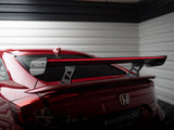 Carbon Spoiler With Internal Brackets Uprights + LED compatible with Honda Civic Si Mk10