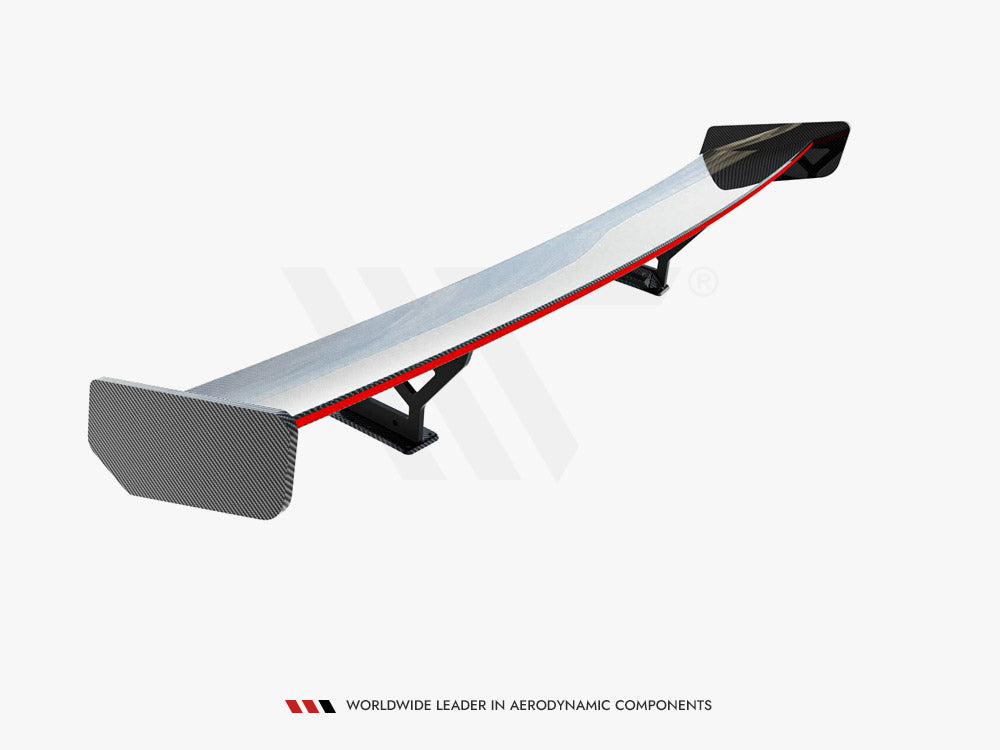 Carbon Spoiler With Internal Brackets Uprights + LED compatible with Honda Civic Si Mk10