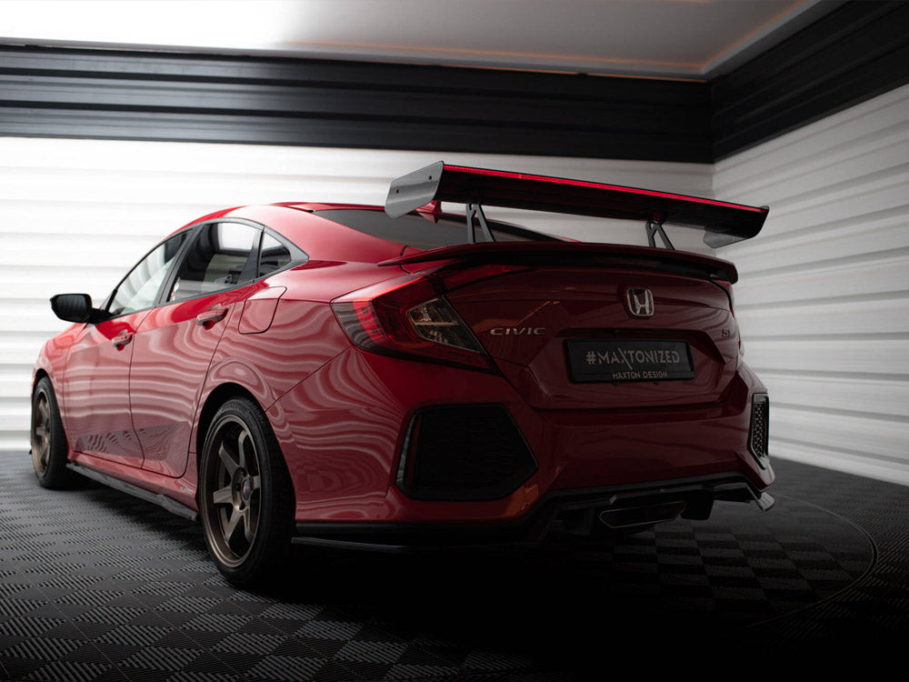 Carbon Spoiler With Upper Swan Mounting + LED compatible with Honda Civic Si Mk10