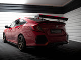 Carbon Spoiler With Upper Swan Mounting + LED compatible with Honda Civic Si Mk10