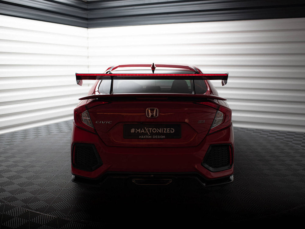 Carbon Spoiler With Upper Swan Mounting + LED compatible with Honda Civic Si Mk10
