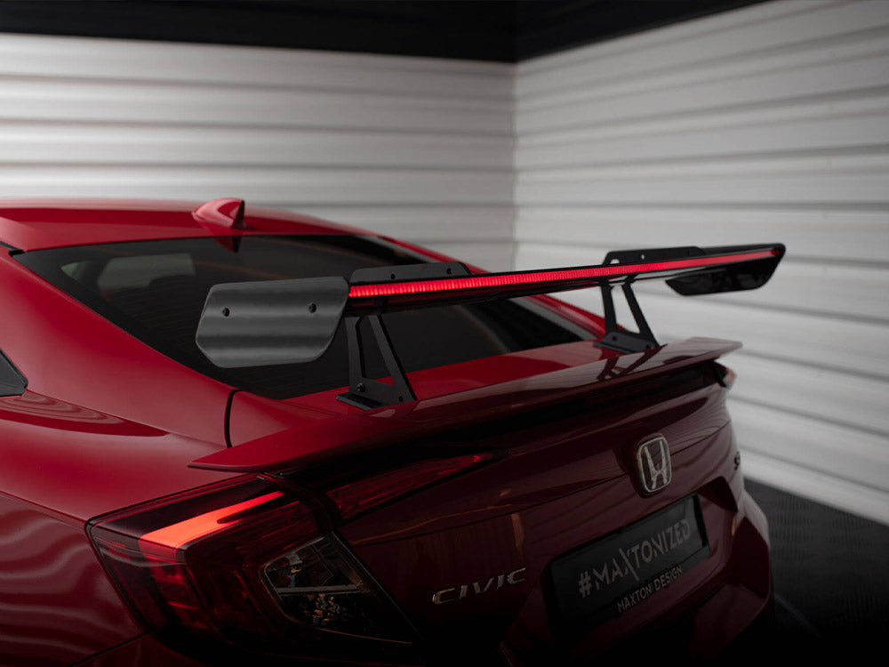 Carbon Spoiler With Upper Swan Mounting + LED compatible with Honda Civic Si Mk10