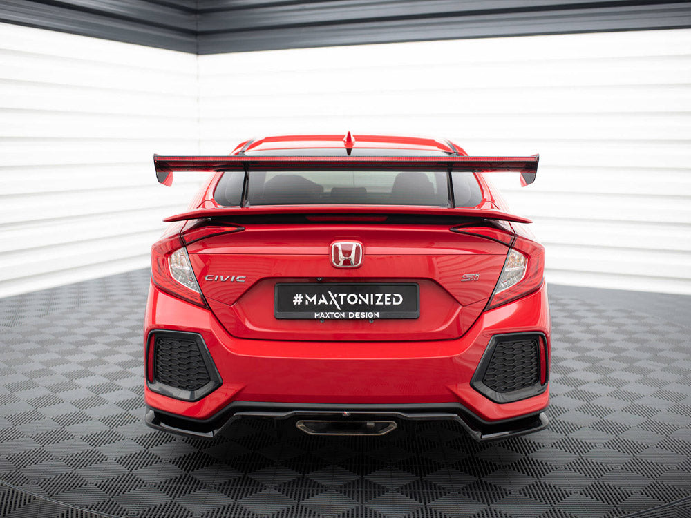 Carbon Spoiler With Upper Swan Mounting + LED compatible with Honda Civic Si Mk10