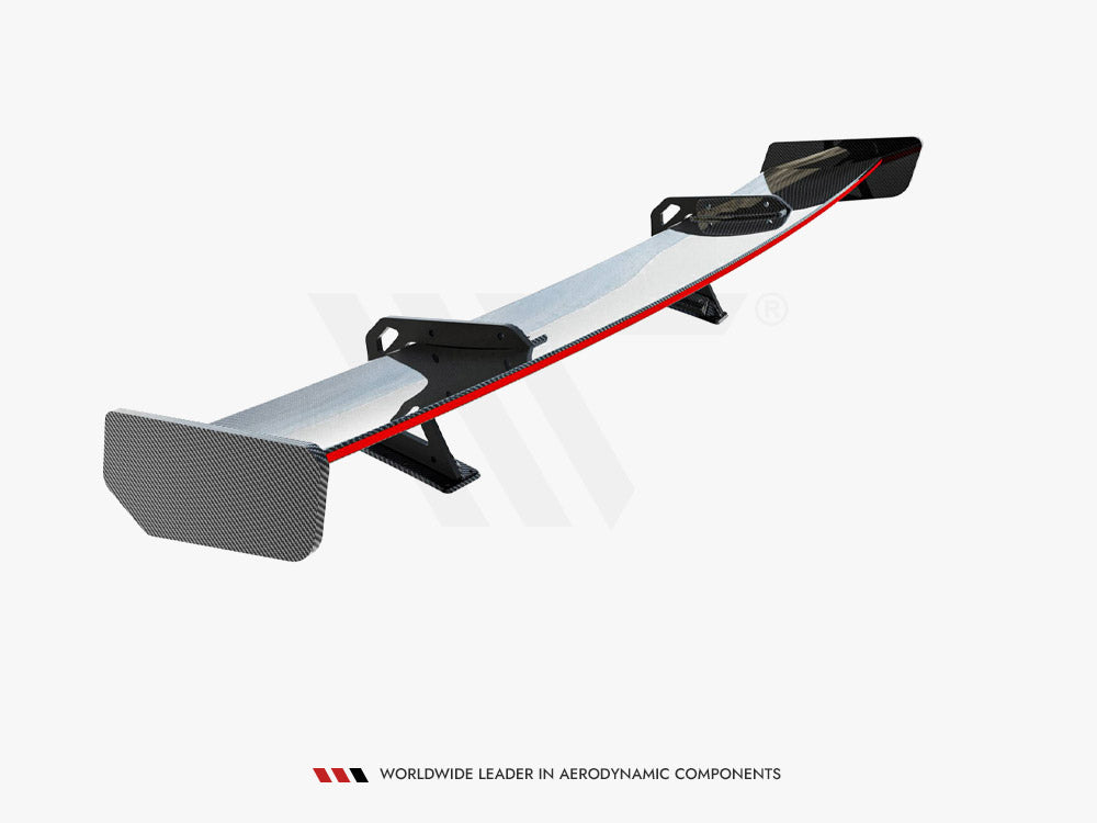 Carbon Spoiler With Upper Swan Mounting + LED compatible with Honda Civic Si Mk10