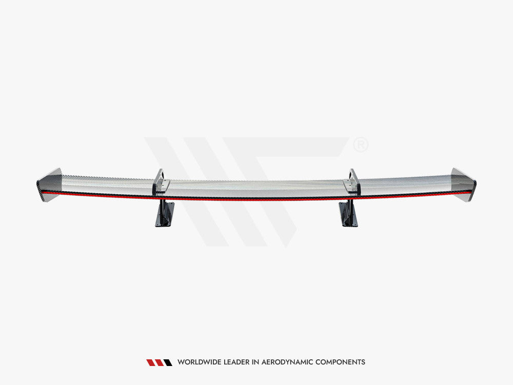 Carbon Spoiler With Upper Swan Mounting + LED compatible with Honda Civic Si Mk10
