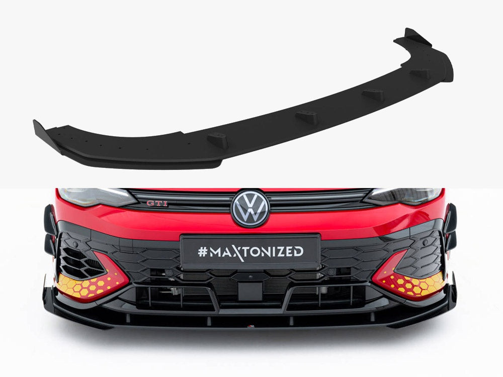 Street PRO Front Splitter + Flaps compatible with Volkswagen Golf GTI Clubsport Mk8 Facelift
