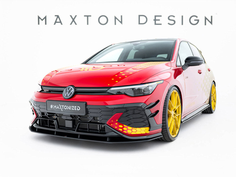 Street PRO Front Splitter compatible with Volkswagen Golf GTI Clubsport Mk8 Facelift