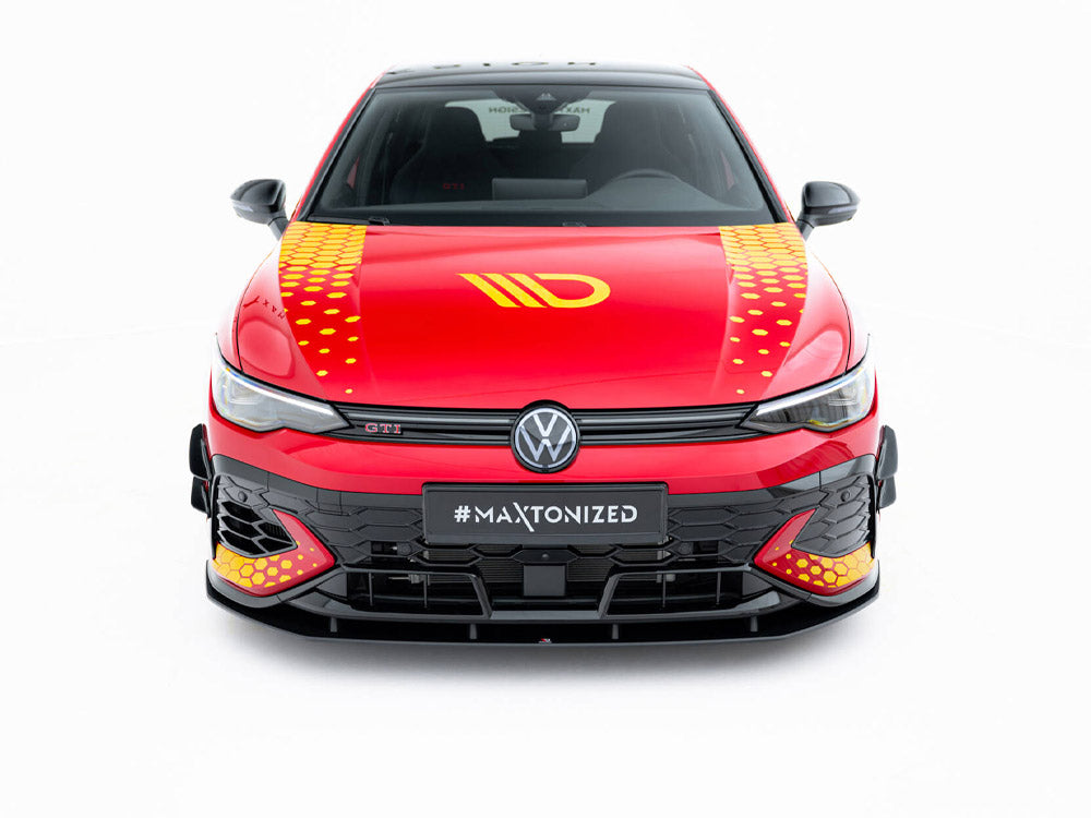 Street PRO Front Splitter compatible with Volkswagen Golf GTI Clubsport Mk8 Facelift